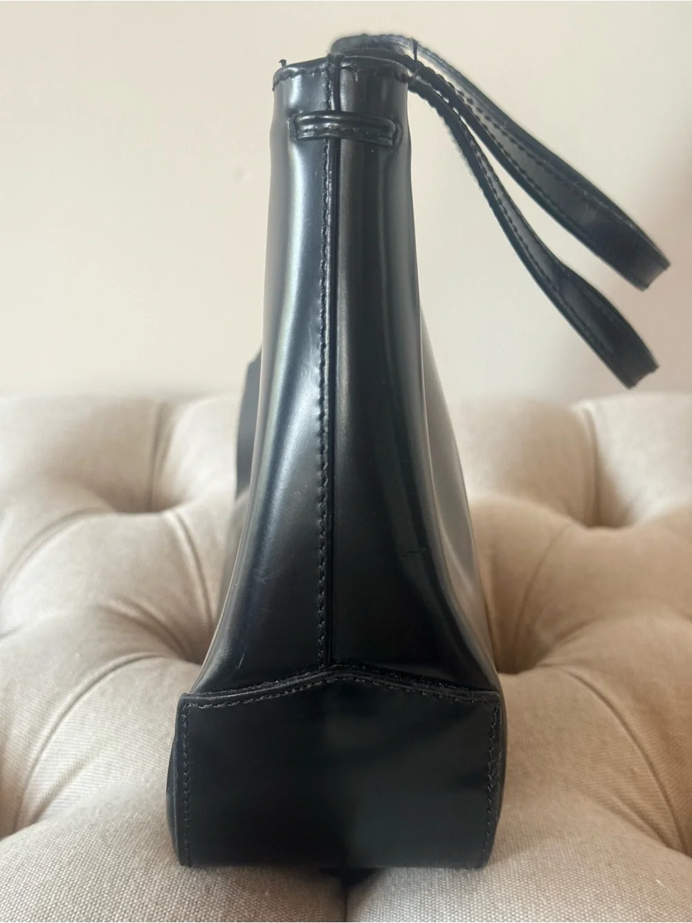 Vintage Anya Hindmarch Black Patent Leather Tassel Bag  Y2K
